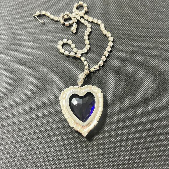 Titanic Heart of the Ocean Pendant Necklace Blue Rhinestone - Picture 2 of 3